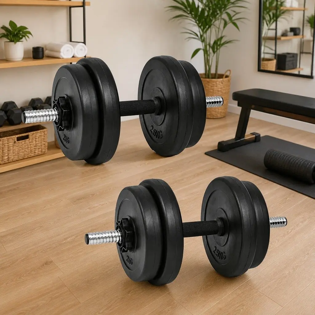 Dumbbell Set Strength Training 20kg 14 Piece Black
