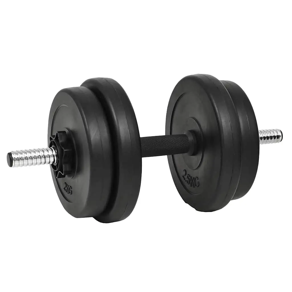 Dumbbell Set Strength Training 20kg 14 Piece Black