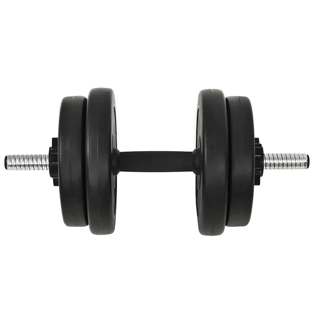 Dumbbell Set Strength Training 20kg 14 Piece Black