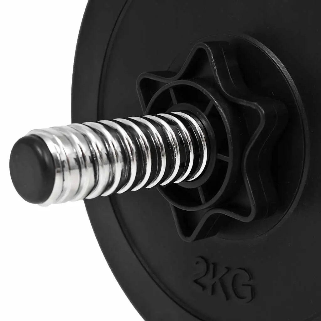 Dumbbell Set Strength Training 20kg 14 Piece Black