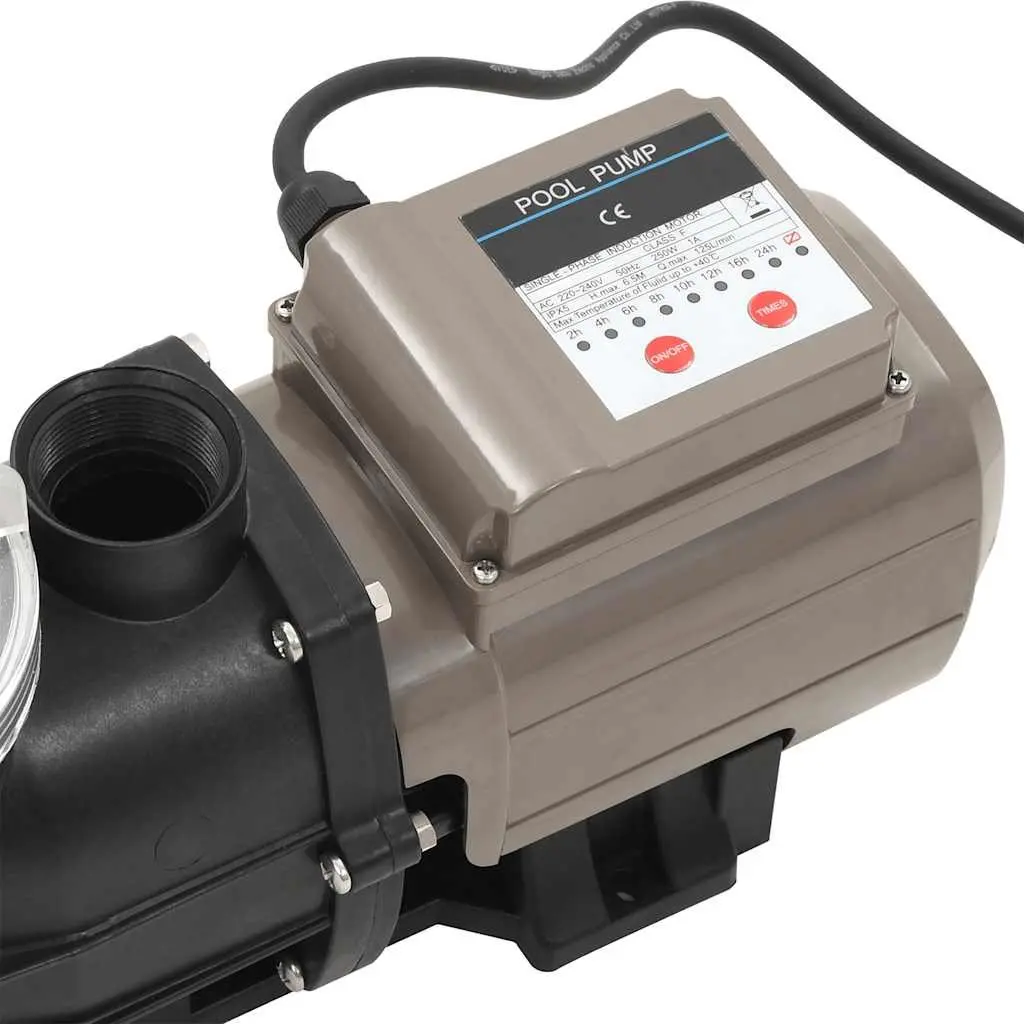 Pool Pump with Timer 0.25 HP 8000 L/h Above Ground Swimming Circulation System