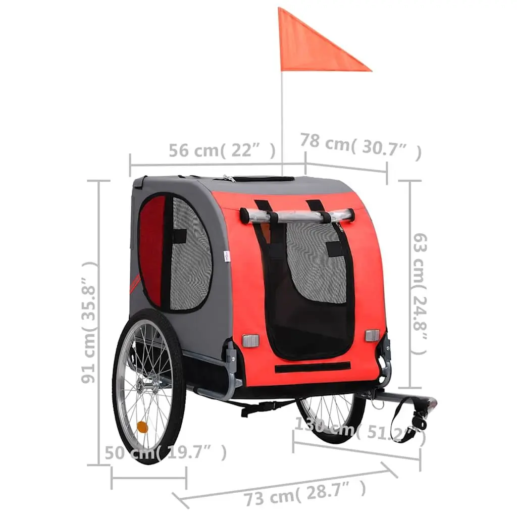 Pet Bike Trailer Dog Bicycle Carrier Foldable Black