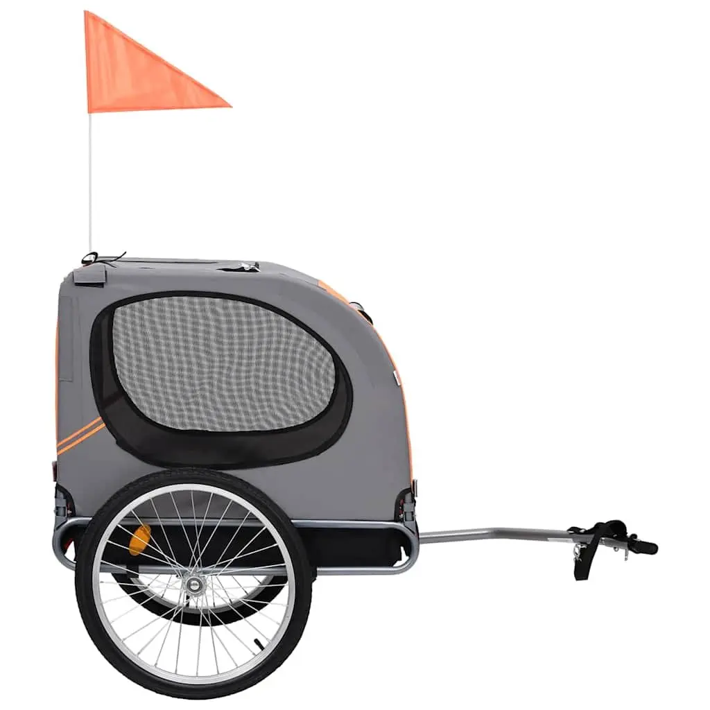 Dog Bike Trailer Pet Bicycle Carrier Foldable Grey