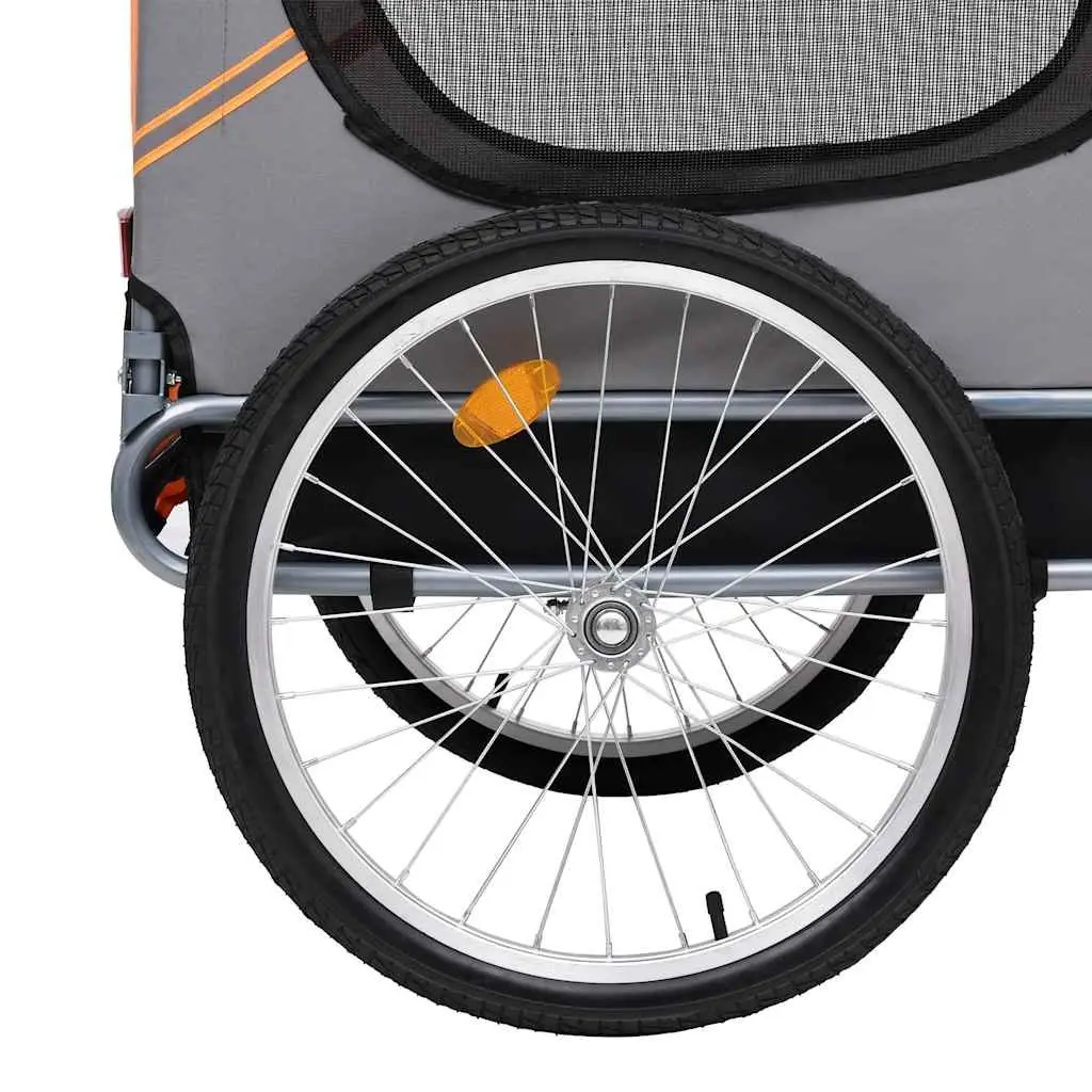 Dog Bike Trailer Pet Bicycle Carrier Foldable Grey