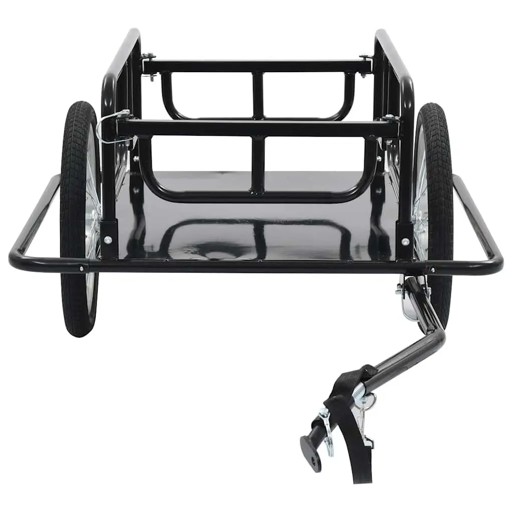 Bike Trailer Two-Wheeled Cargo Hauler Steel Frame Foldable Quick-Release Hitch