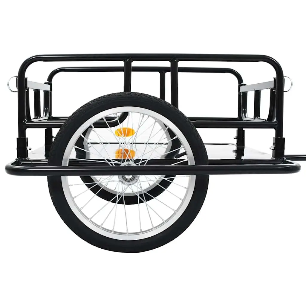 Bike Trailer Two-Wheeled Cargo Hauler Steel Frame Foldable Quick-Release Hitch