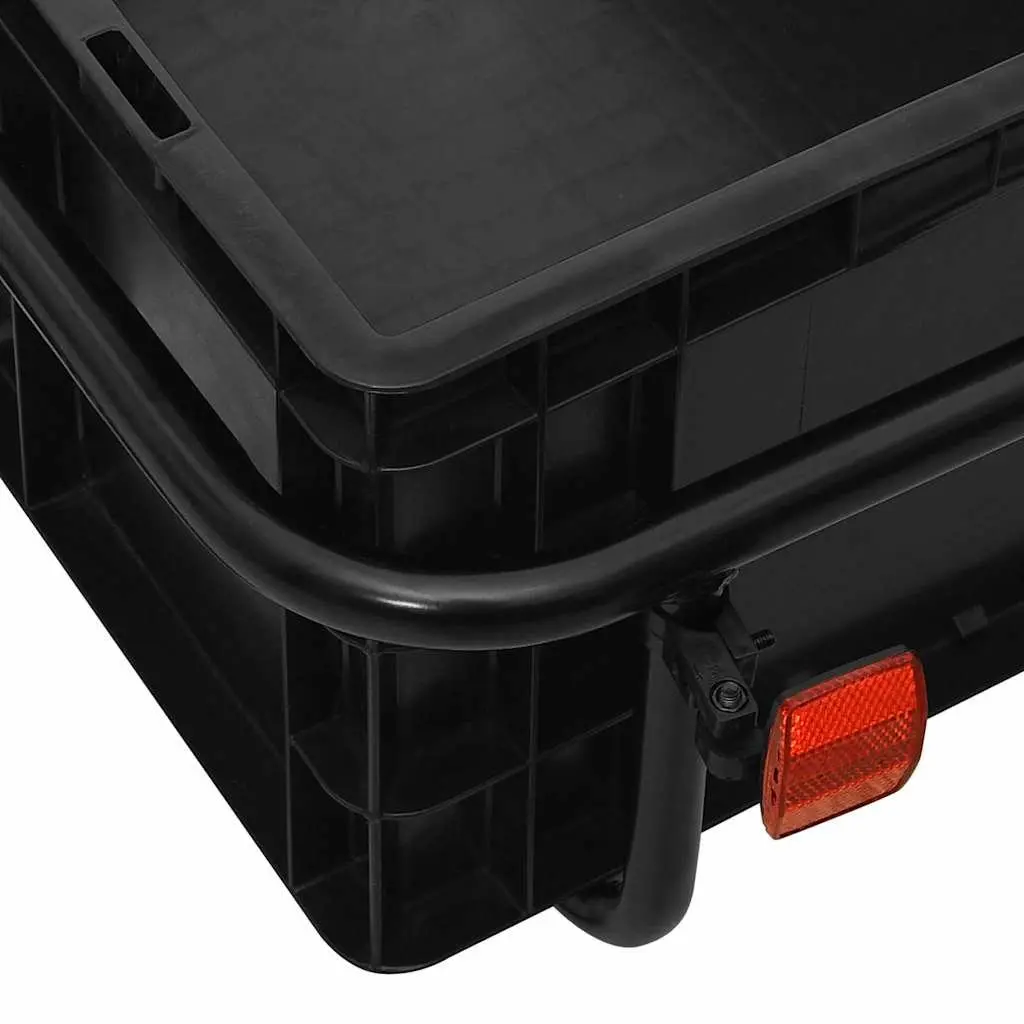 Steel Frame Cargo Bike Trailer 155x60x83cm Black Hand Wagon Transport Crate
