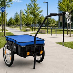 Reliable Bike Trailer Hand Wagon - 155x60x83cm Black
