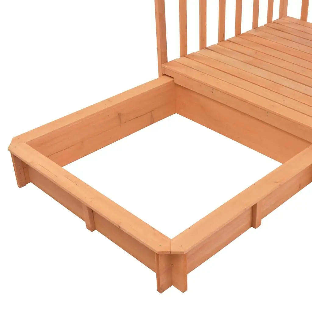 Kids Playhouse Sandbox Fir Wood Outdoor Garden Blue UV50 Protection