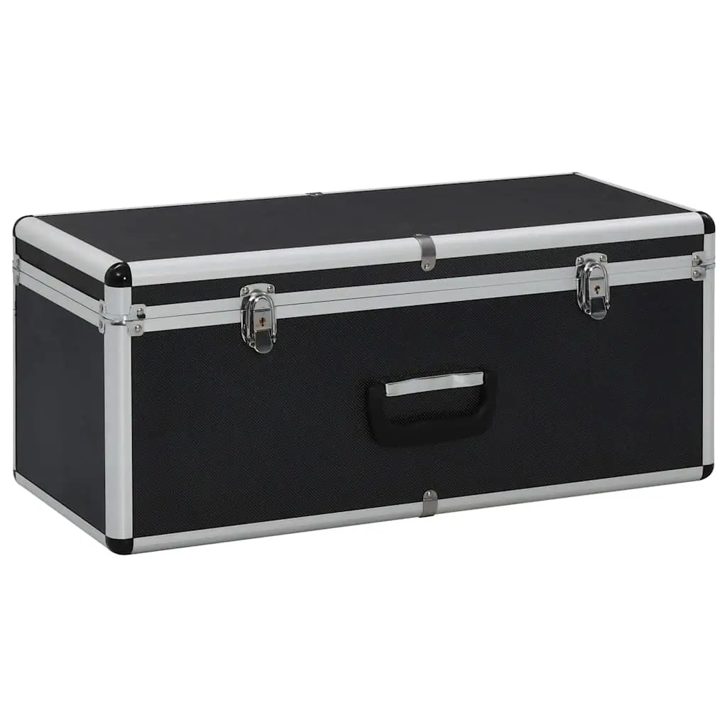 Storage Cases Set 3 Pieces Portable Tool Box Black Aluminium
