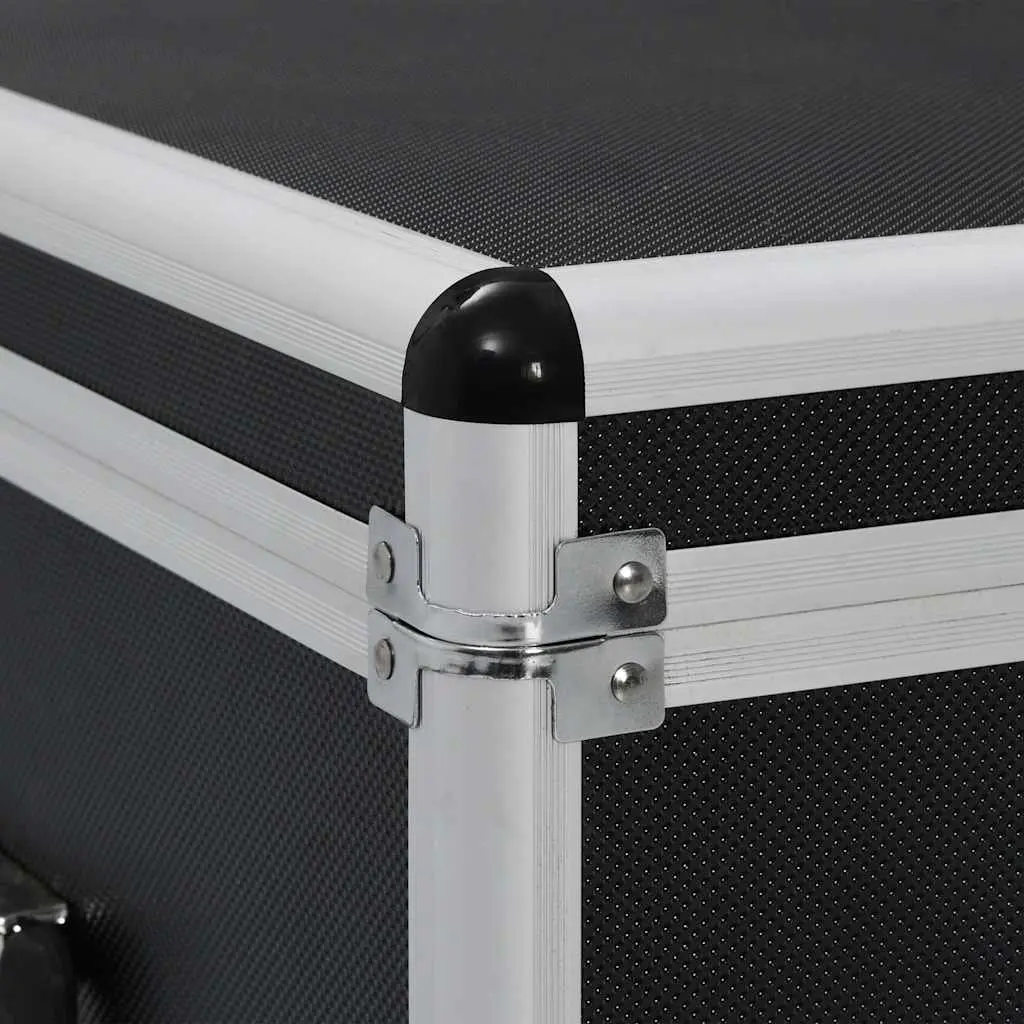 Storage Cases Set 3 Pieces Portable Tool Box Black Aluminium