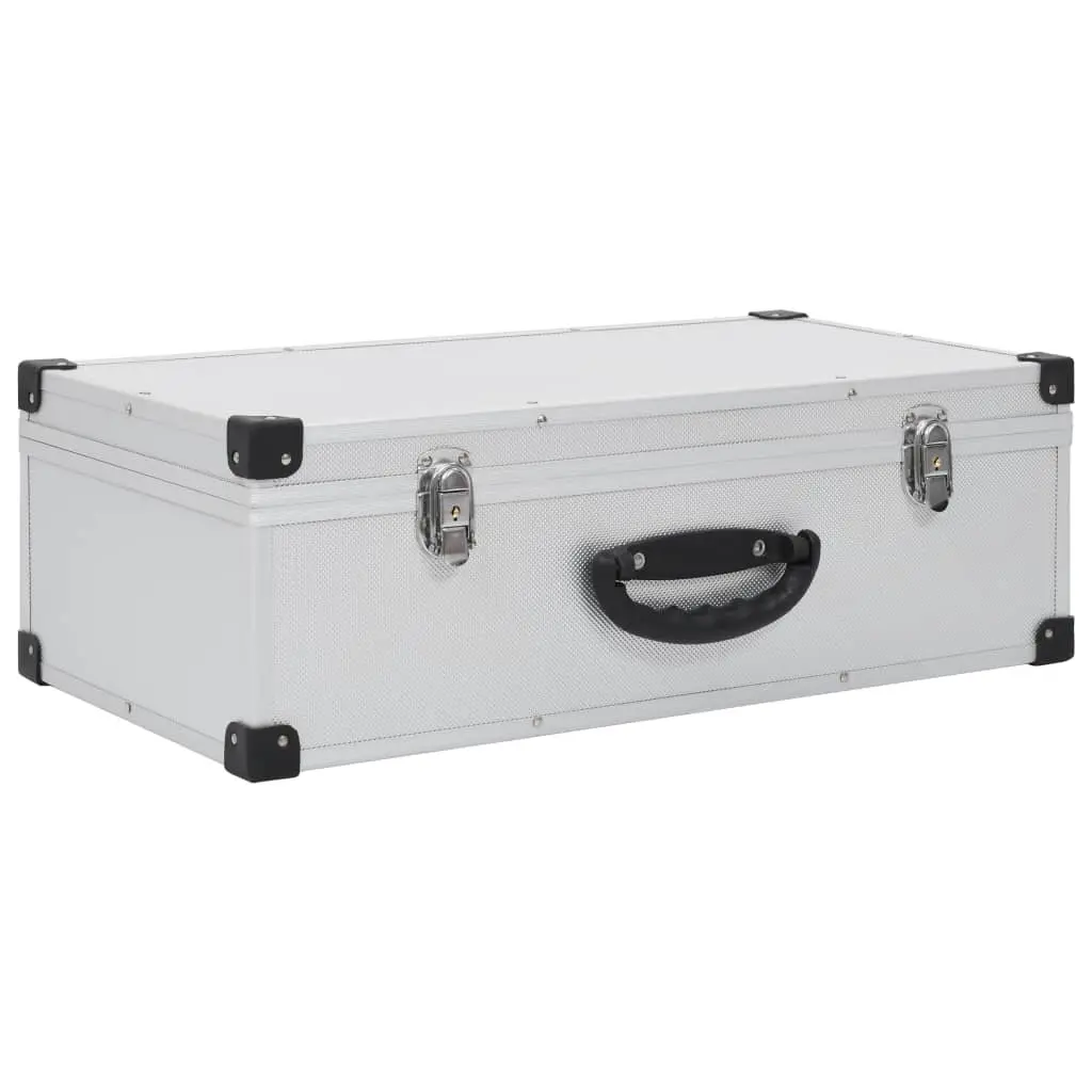 CD Case for 80 CDs Storage Box Silver Aluminium Trimming ABS