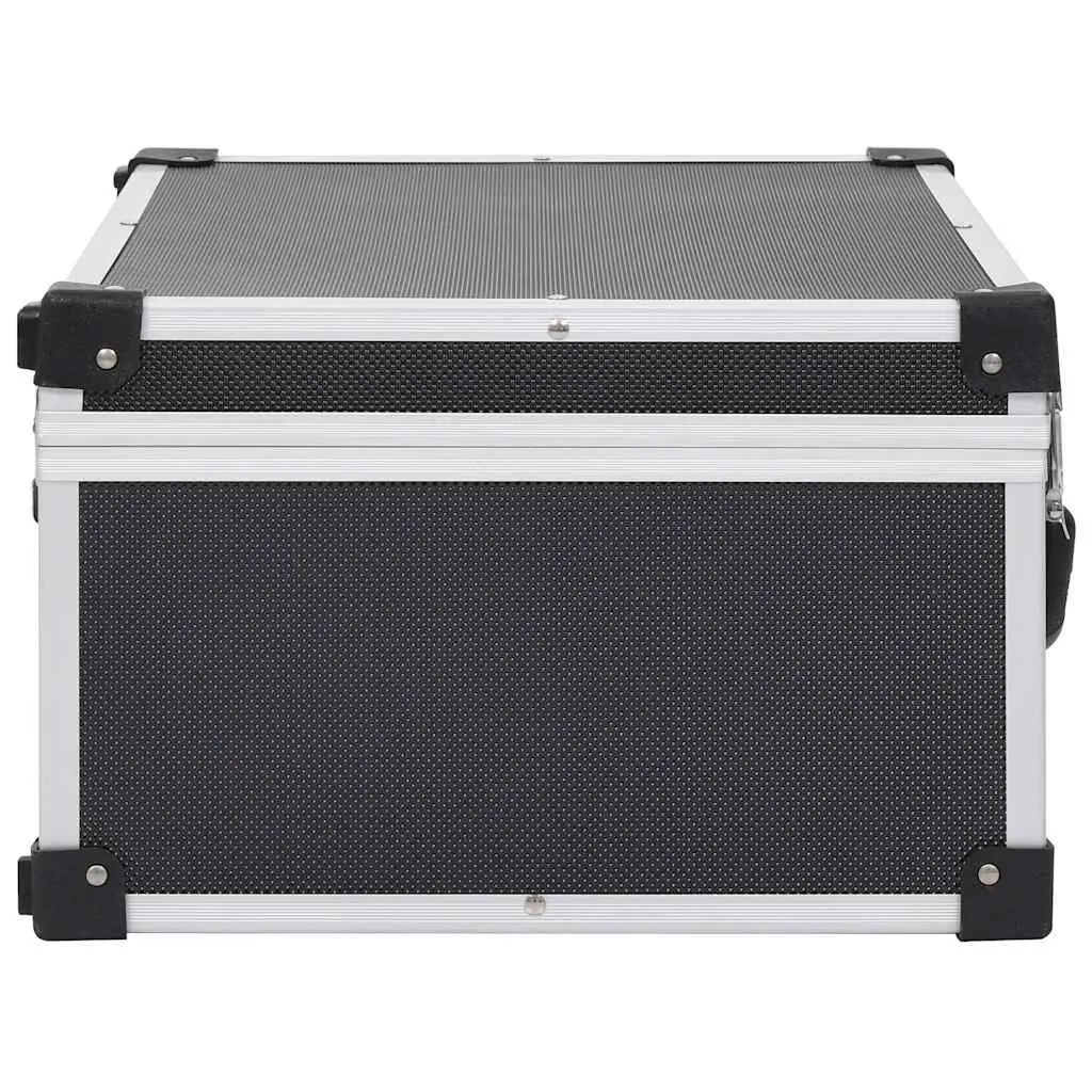 CD Case for 60 CDs Storage Organiser Black Wood with Aluminium Trim