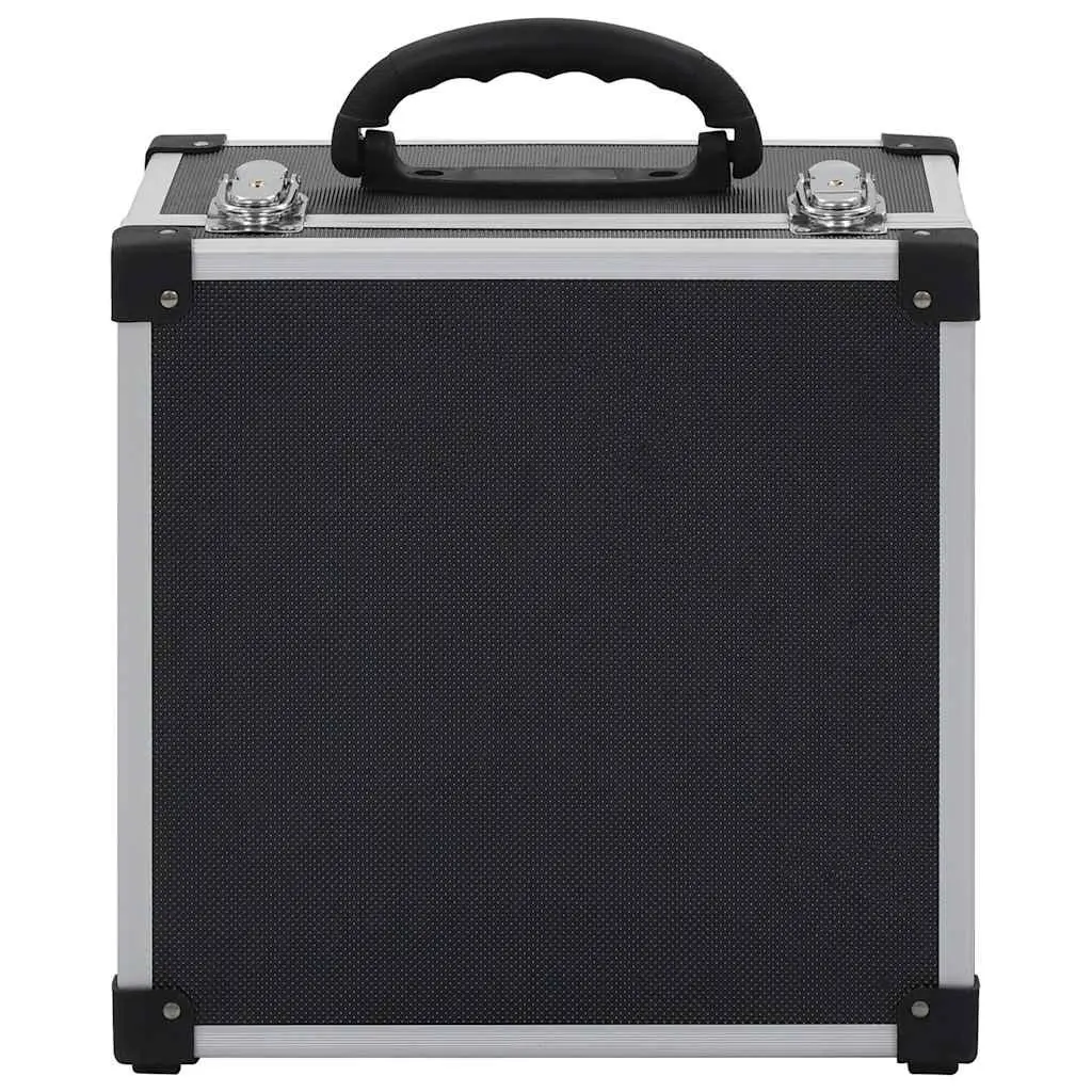 CD Case Storage Box for 40 CDs Black Aluminium Trimming
