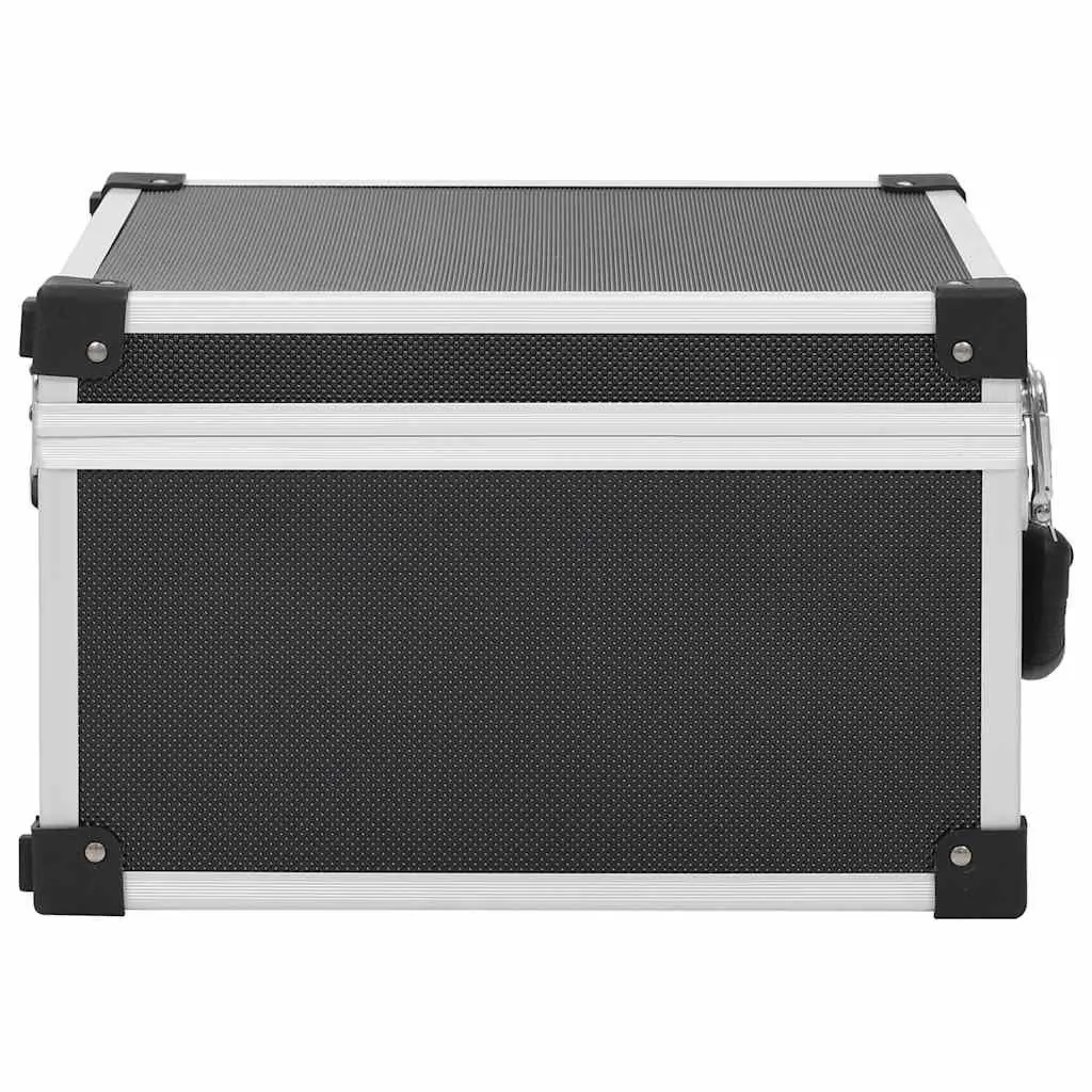 CD Case Storage Box for 40 CDs Black Aluminium Trimming
