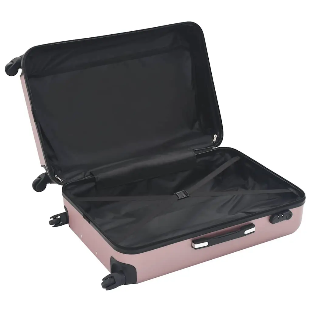 Hardcase Trolley Set Luggage Suitcase 3 Piece Gold ABS Shells Carrying Handle