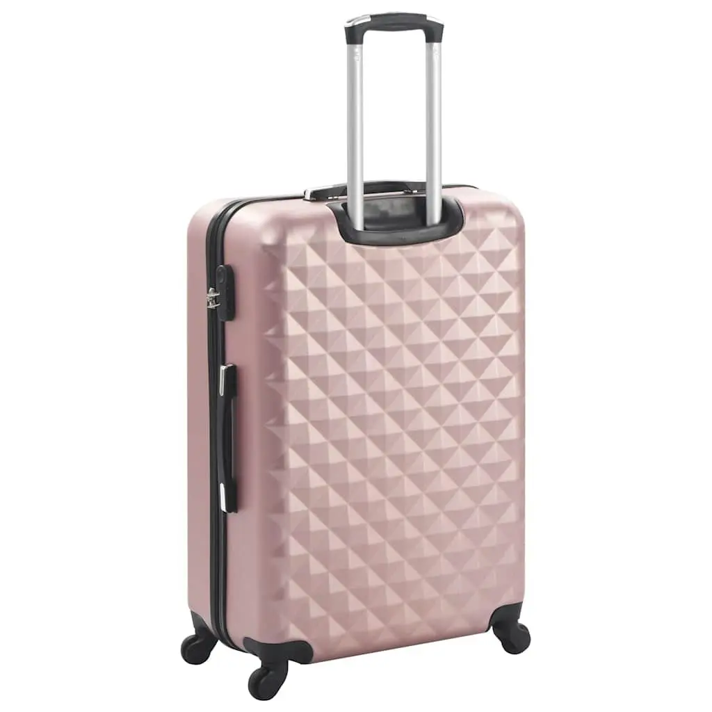 Hardcase Trolley Set Luggage Suitcase 3 Piece Gold ABS Shells Carrying Handle