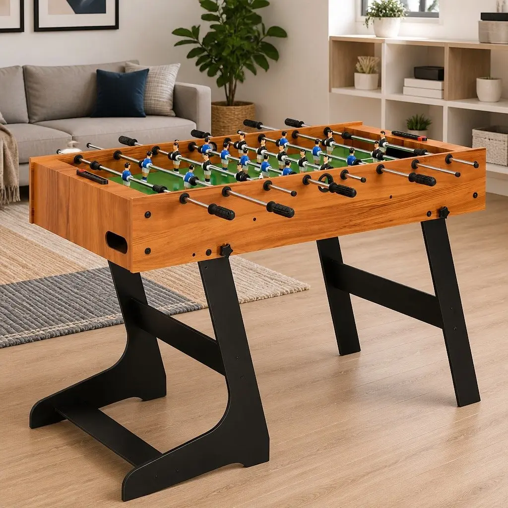 Foosball Table Indoor Game Room 121cm Brown Football Soccer