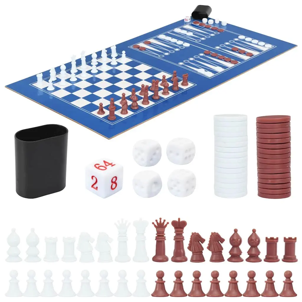 Multi Game Table 15 in 1 Indoor Games Black 121x61x82cm Billiards Chess Table Tennis and More