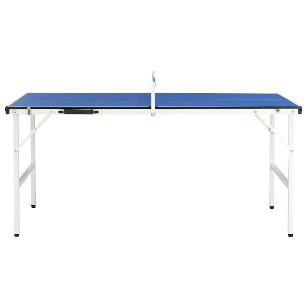 Ping Pong Table Indoor Compact 5ft Blue Foldable with Net Posts