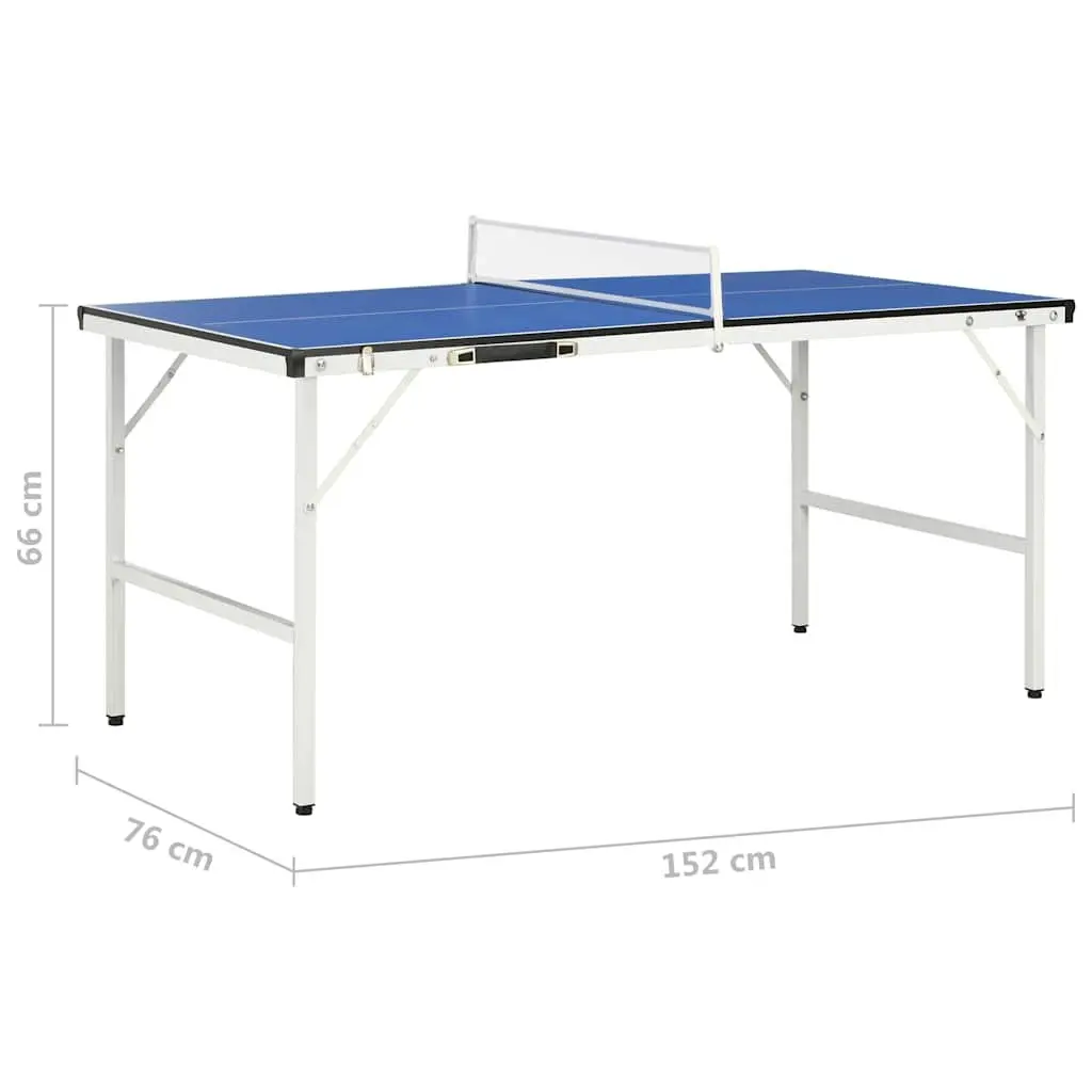 Ping Pong Table Indoor Compact 5ft Blue Foldable with Net Posts