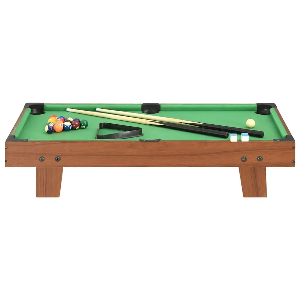 Mini Pool Table Portable Billiards Game Tabletop 92x52x19cm Brown Green