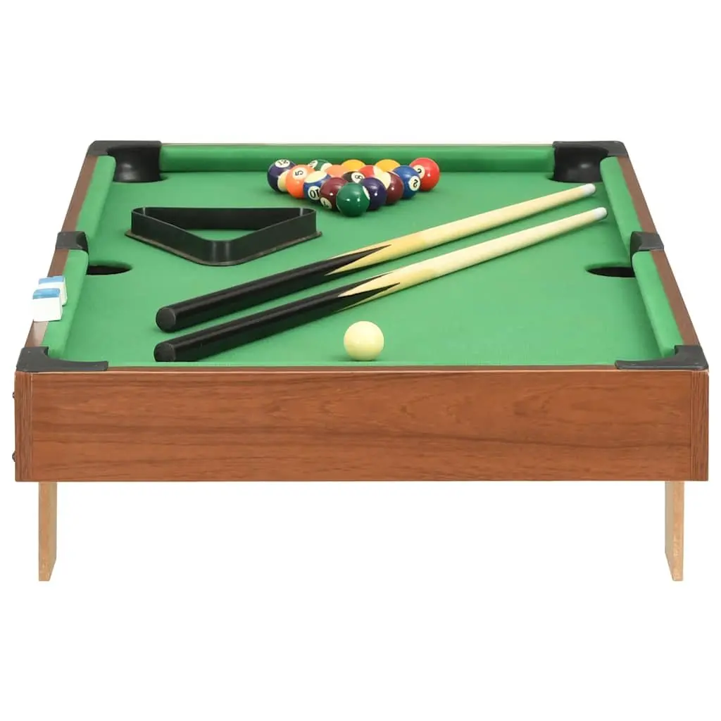 Mini Pool Table Portable Billiards Game Tabletop 92x52x19cm Brown Green