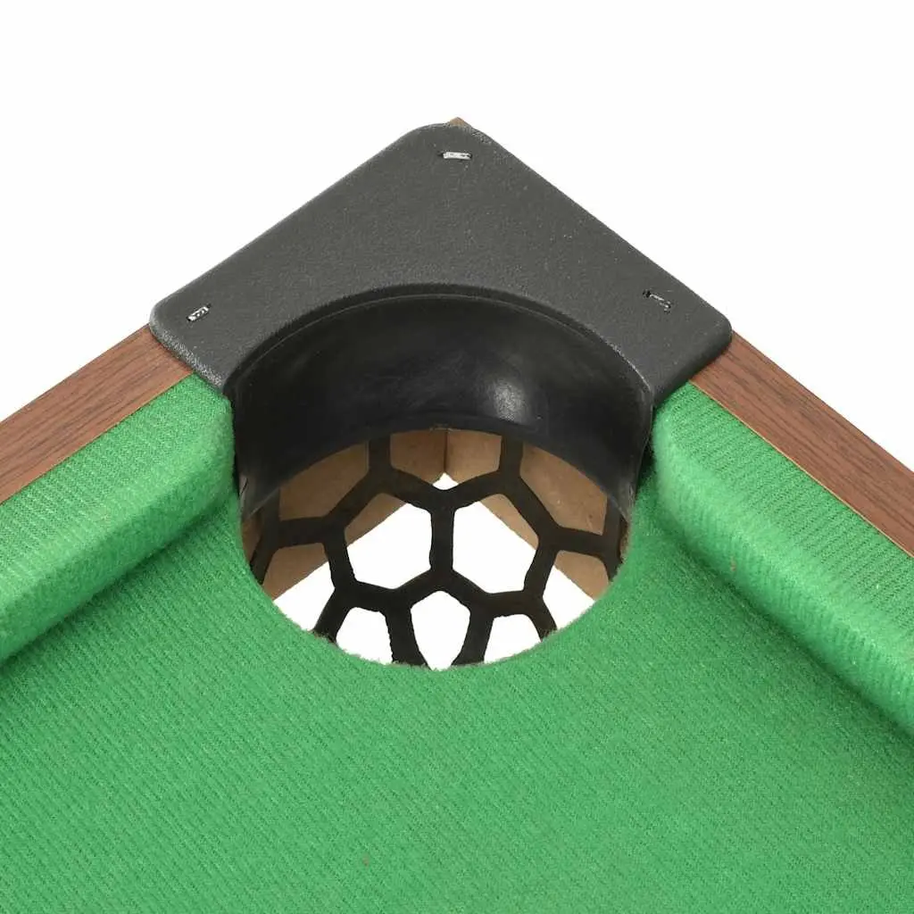 Mini Pool Table Portable Billiards Game Tabletop 92x52x19cm Brown Green