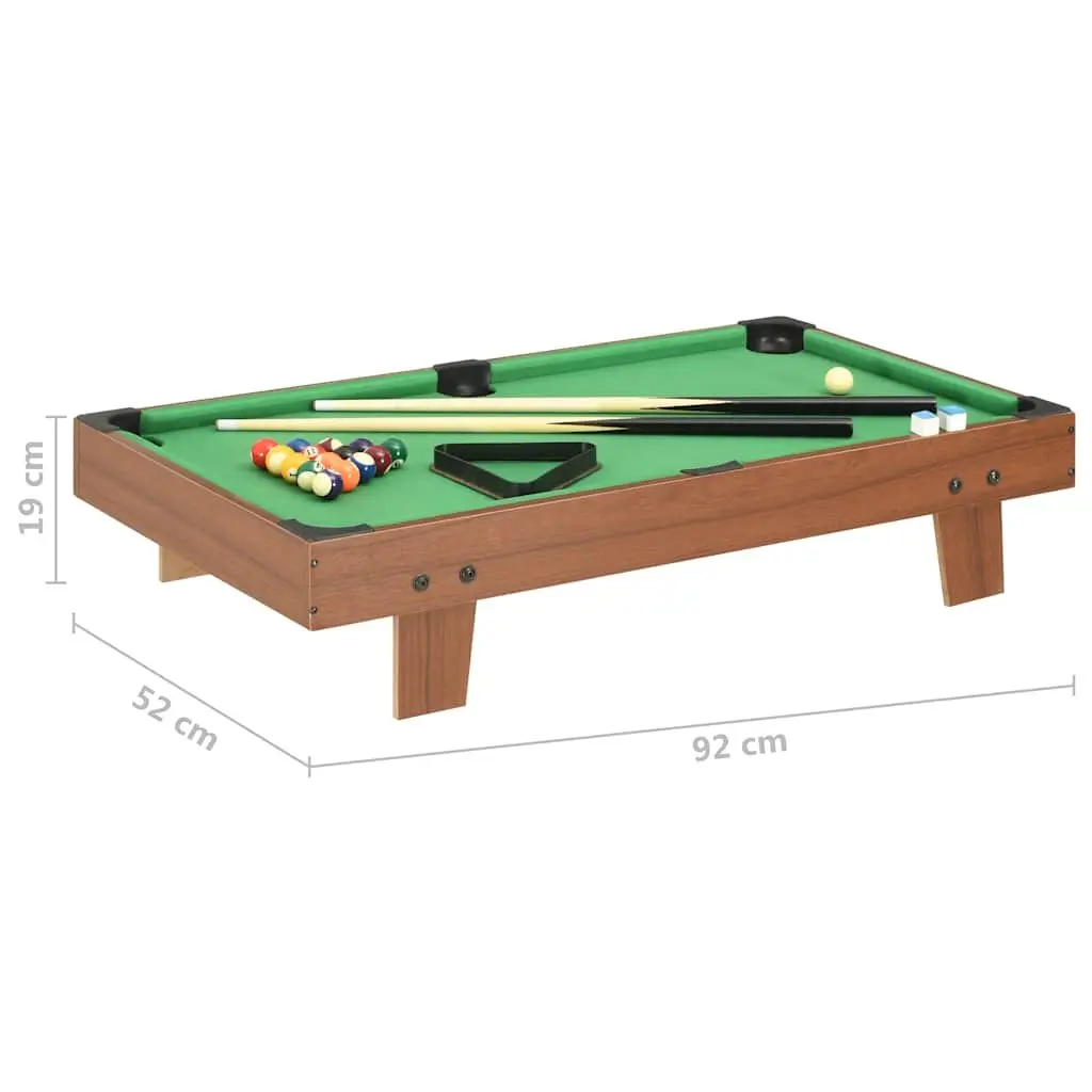 Mini Pool Table Portable Billiards Game Tabletop 92x52x19cm Brown Green