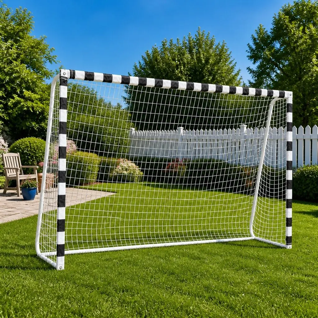 Soccer Goal Outdoor Training 300x200x90 cm Metal Frame White