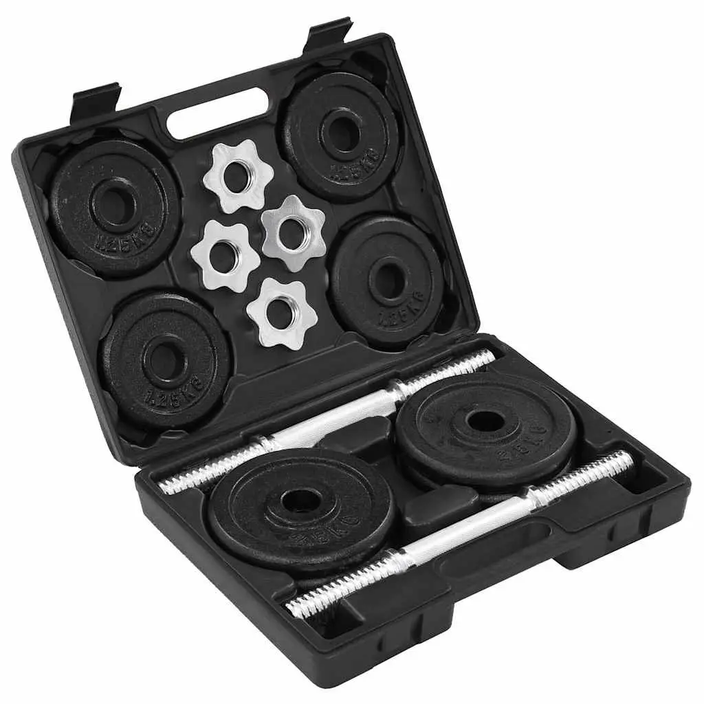 Dumbbell Set 20kg Adjustable Free Weights Home Gym Exercise Black