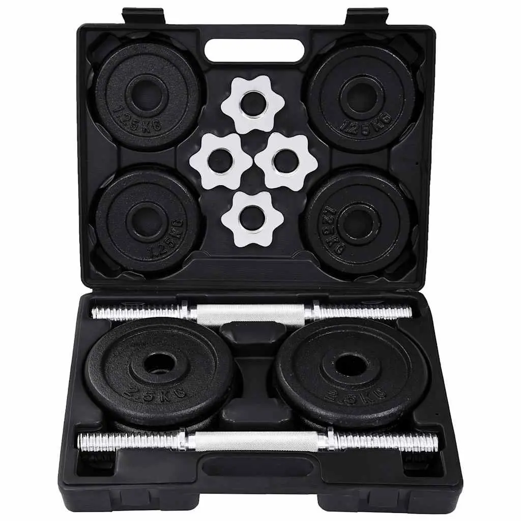 Dumbbell Set 20kg Adjustable Free Weights Home Gym Exercise Black