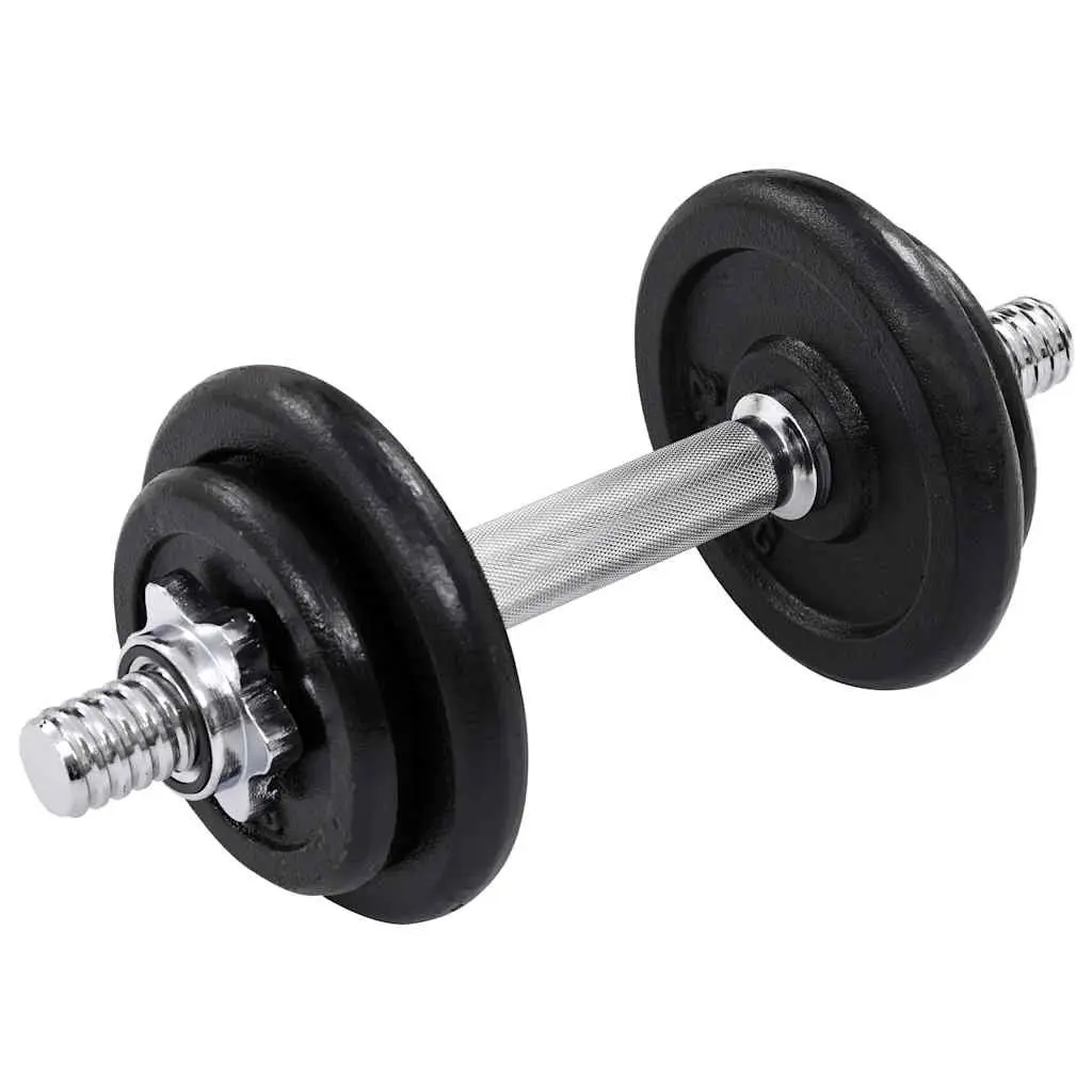 Dumbbell Set 20kg Adjustable Free Weights Home Gym Exercise Black