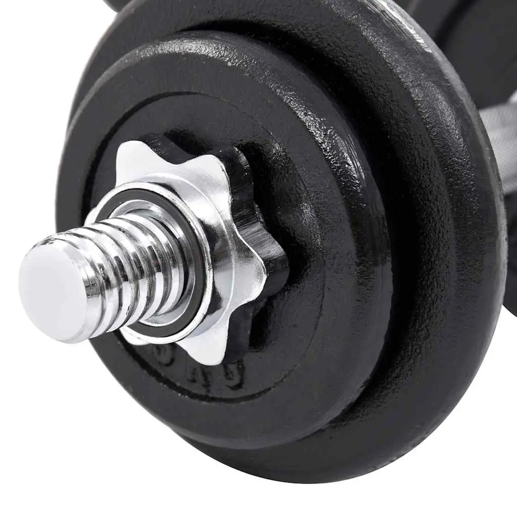 Dumbbell Set 20kg Adjustable Free Weights Home Gym Exercise Black