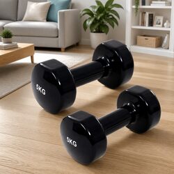 Practical 2x5kg Cast Iron Dumbbell Set for Training