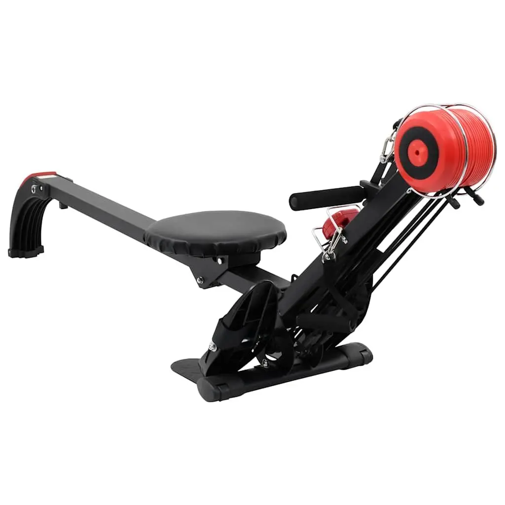 Folding Rowing Machine Adjustable Resistance Home Gym Cardio Equipment Black