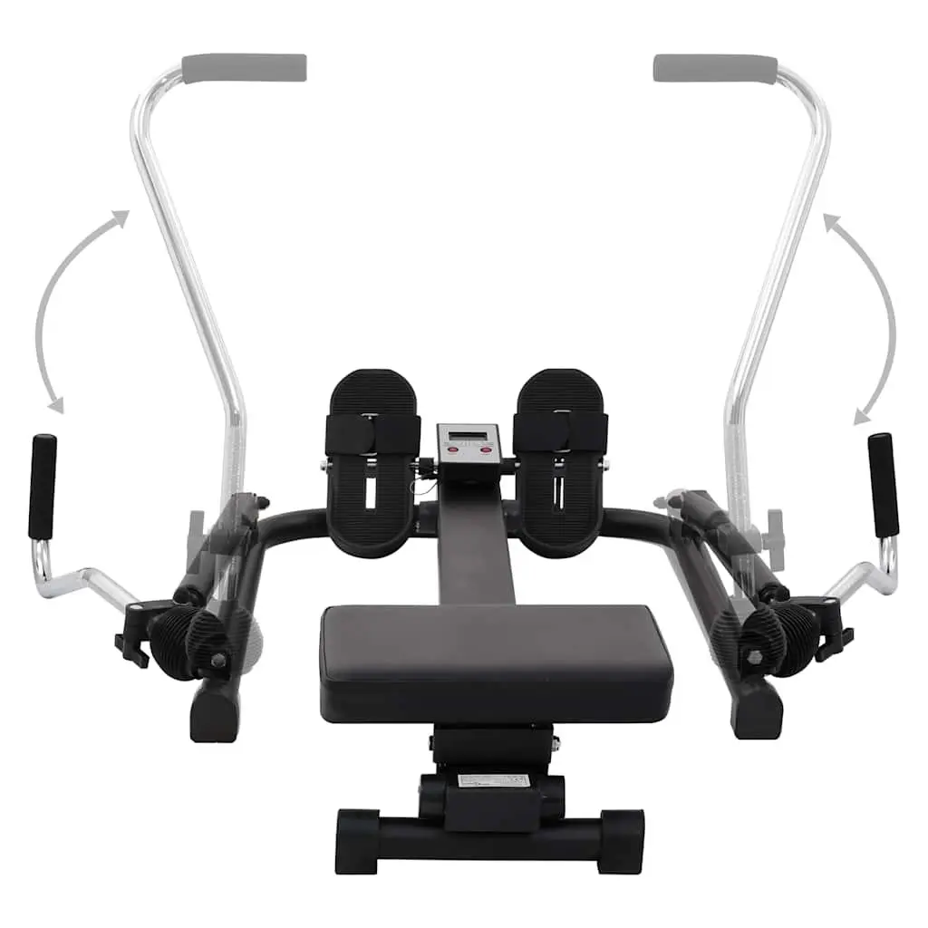 Rowing Machine Home Cardio Fitness Compact 5 Level Hydraulic Resistance Black