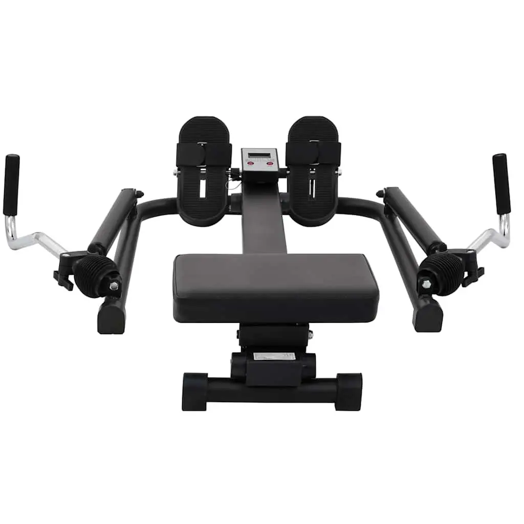 Rowing Machine Home Cardio Fitness Compact 5 Level Hydraulic Resistance Black