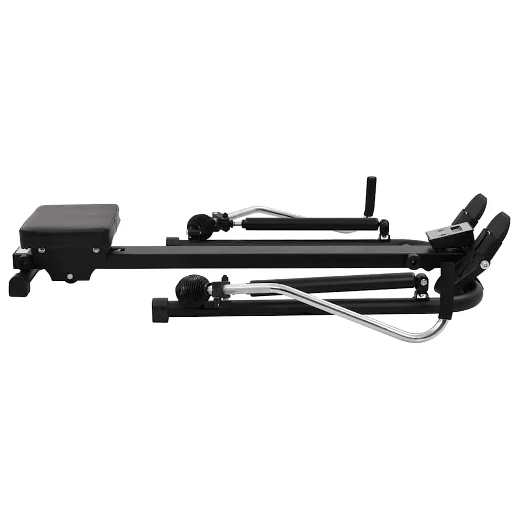 Rowing Machine Home Cardio Fitness Compact 5 Level Hydraulic Resistance Black