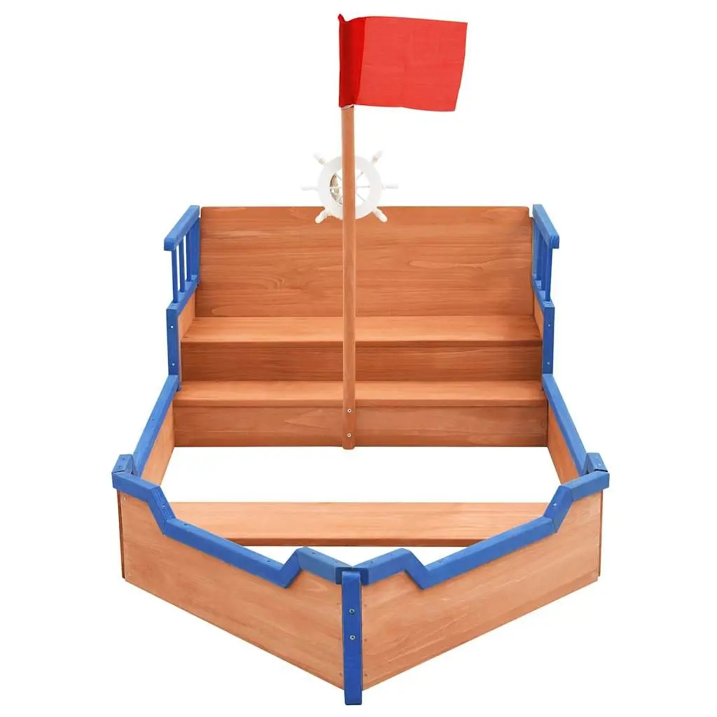 Wooden Sandbox Pirate Ship Design Children Outdoor Play Equipment Sand Pit