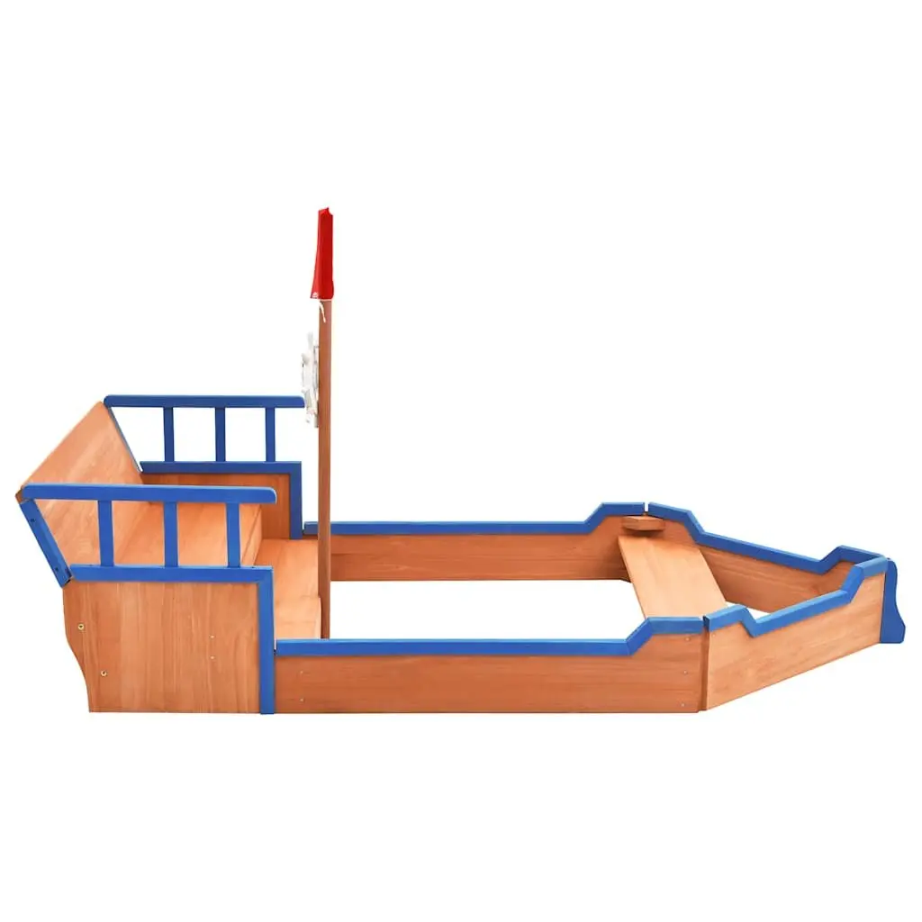 Wooden Sandbox Pirate Ship Design Children Outdoor Play Equipment Sand Pit