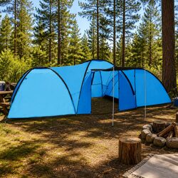 Reliable 8 Person Camping Igloo Tent Blue 650x240x190cm