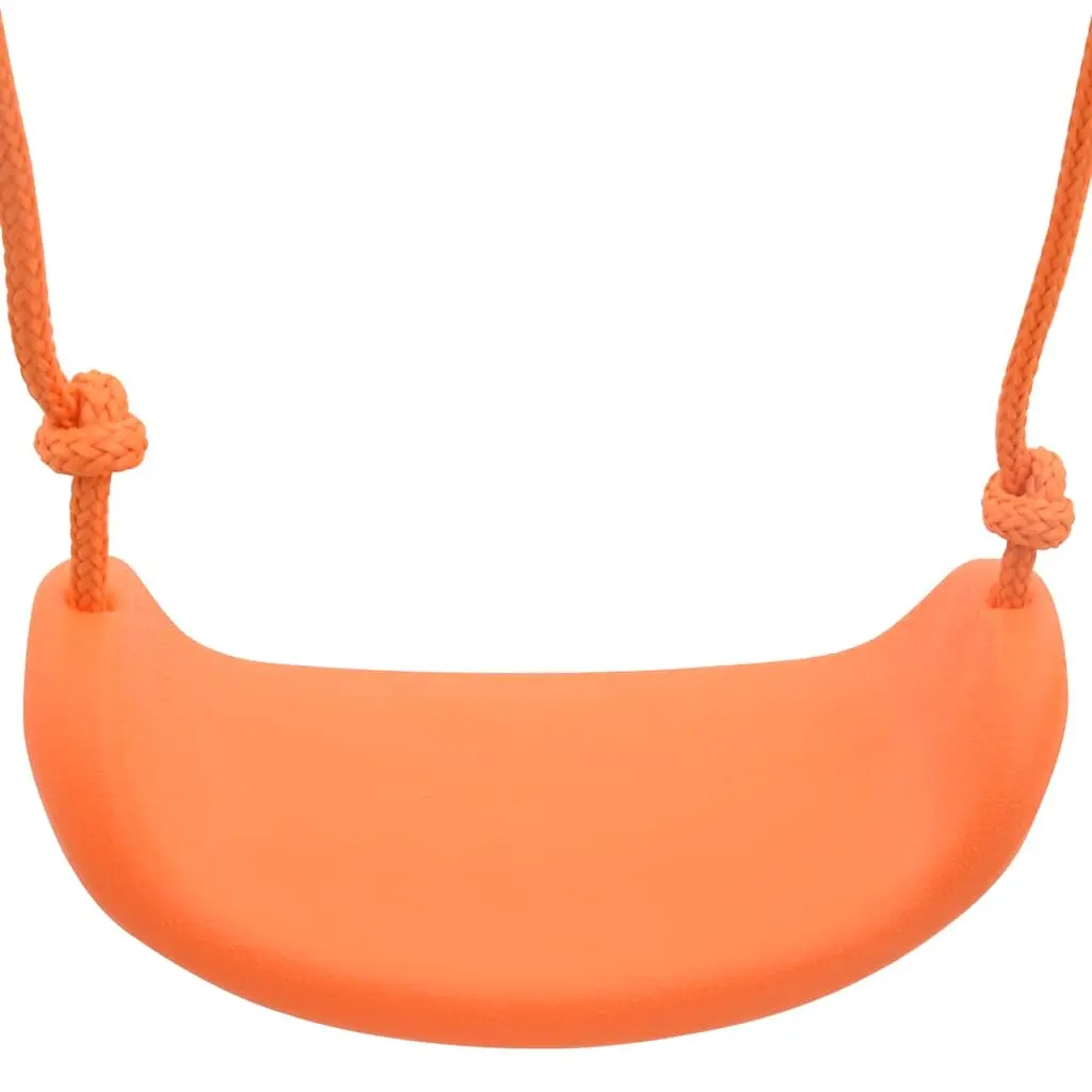 Swing Set 2 Seats Steel A-Frame Orange Outdoor Play Equipment for Kids