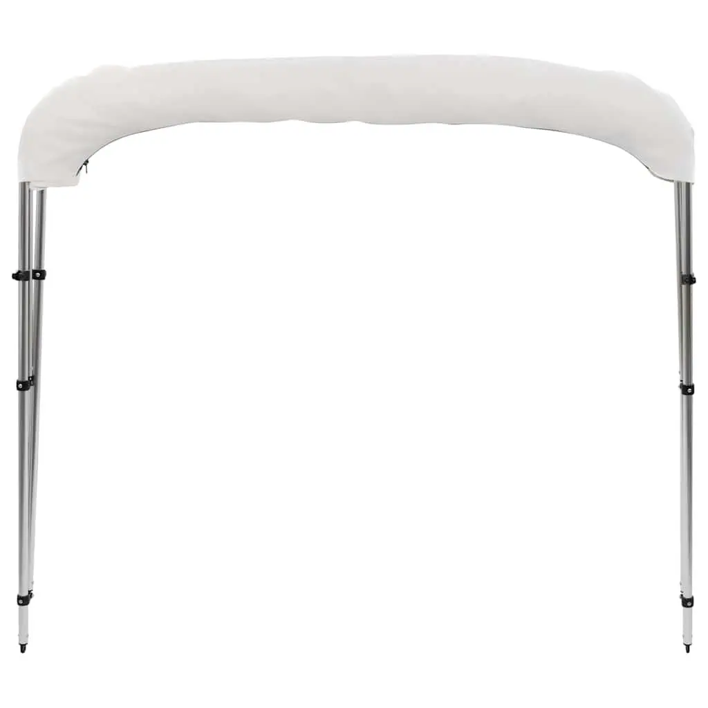 Boat Bimini Top 3 Bow Canopy White Adjustable Width Sun Shade Marine Protection