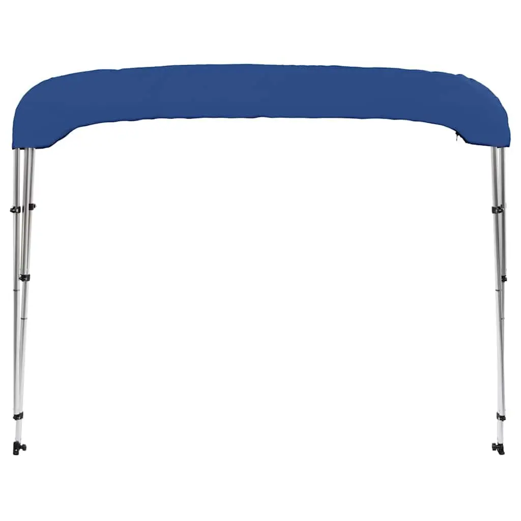 Boat Bimini Top 3 Bow Frame Canopy Sun Shade Adjustable Width Marine Blue 137 cm Height 154 to 167 cm Width