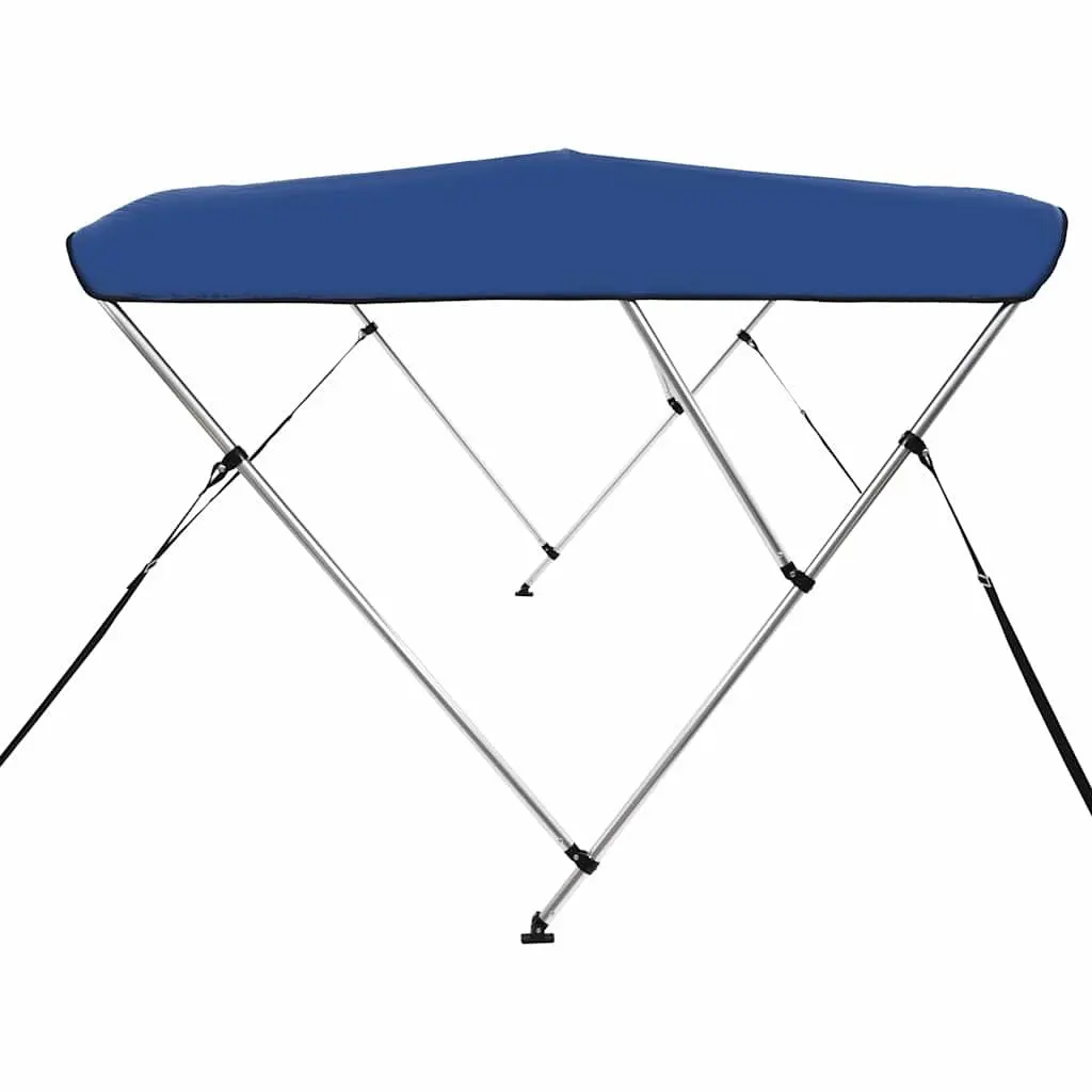 3 Bow Bimini Top Boat Canopy Sun Shade Cover Blue Adjustable 185 to 198cm Width