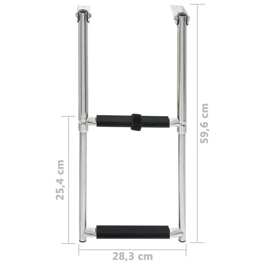 Folding Boarding Ladder 2-Step Telescopic Design Swimming Pool Boat Docking