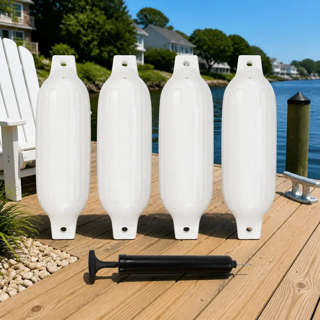 Inflatable Boat Fenders Mooring Protection 41 x 11.5 cm Black 4 Pcs