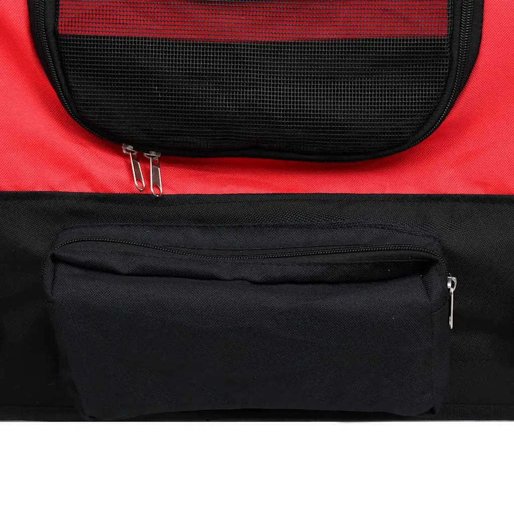 Pet Bike Trailer Jogging Stroller 2-in-1 Dog Cart Red Black