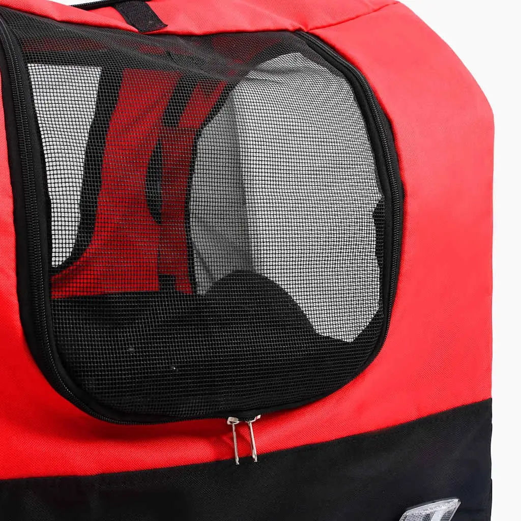 Pet Bike Trailer Jogging Stroller 2-in-1 Dog Cart Red Black
